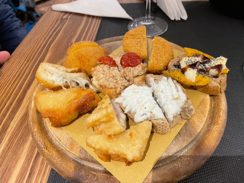 Selection of Cicchetti at Cantina Aziende Agricole