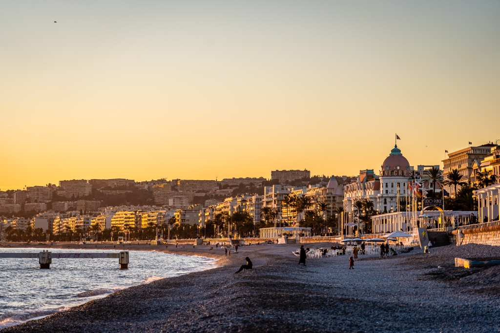 Sunset on the Beach in Nice, France
